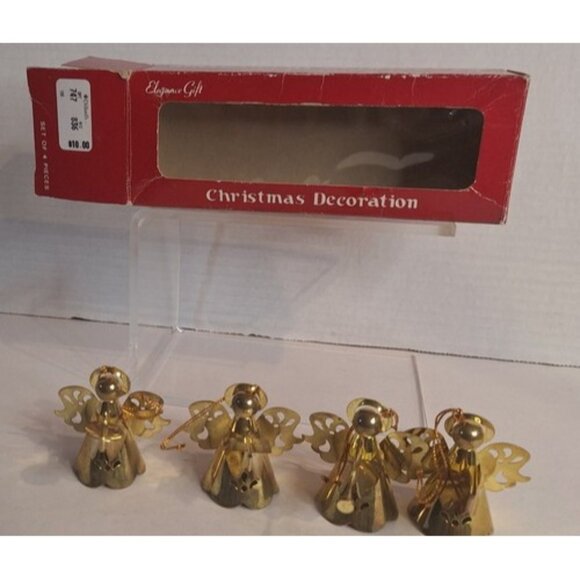 Elegance Gift Christmas collection brass angel band lot of 4 with box - Picture 2 of 7